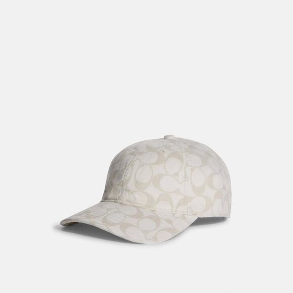 COACH SIGNATURE LOGO DENIM  BASEBALL HAT LEATHER STRAP  Sz S main image 4